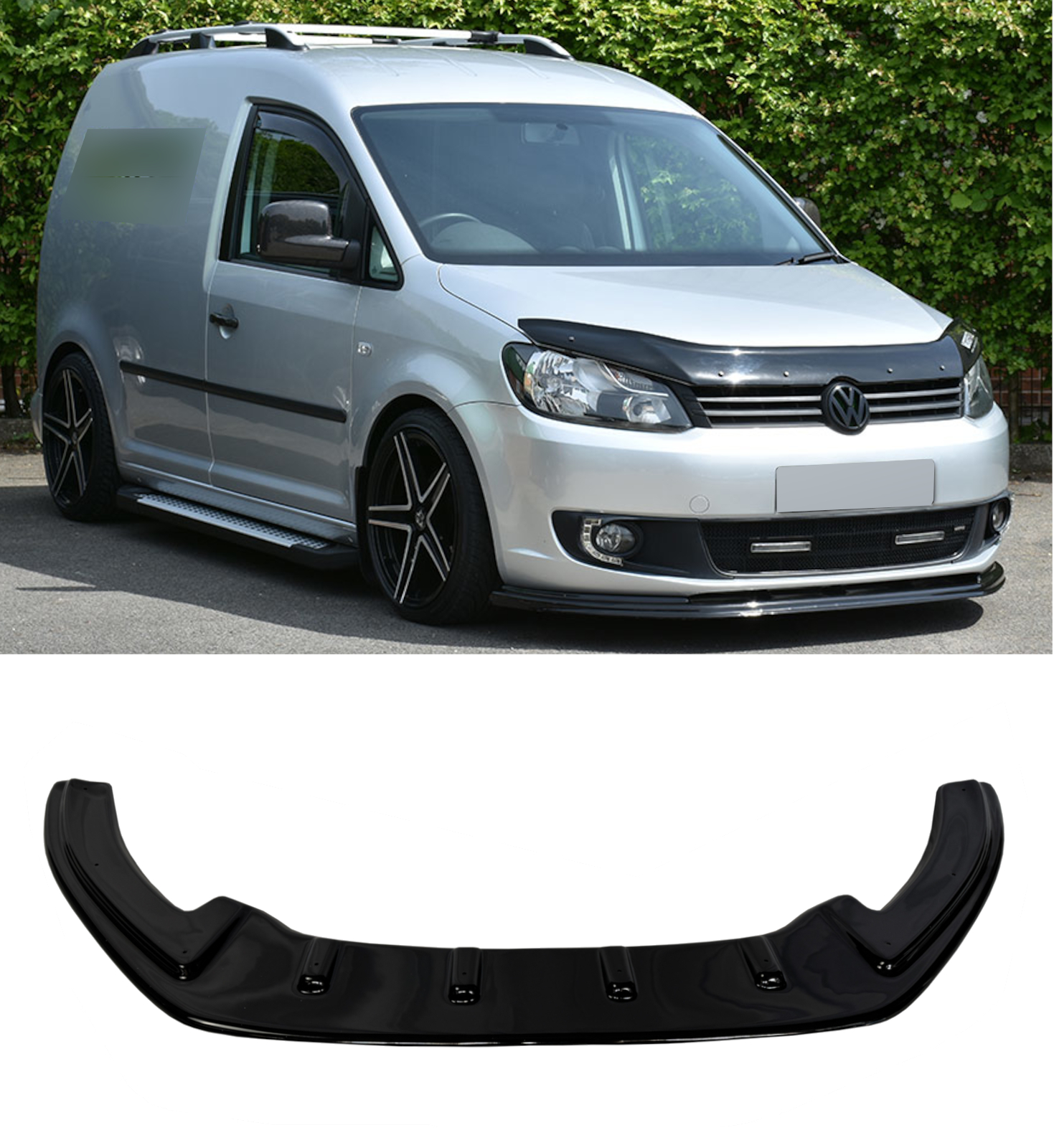 FRONT SPLITTER LIP GLOSS BLACK FOR VW CADDY 2010-2015