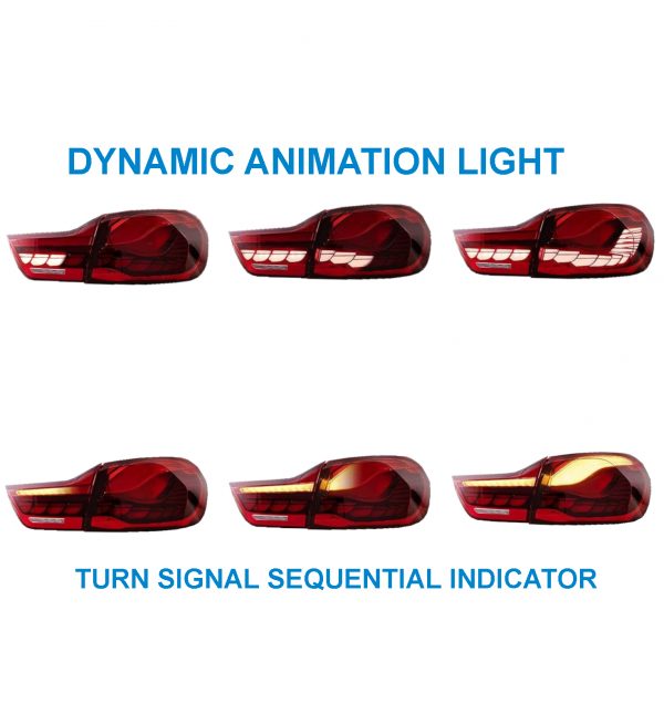 REAR DYNAMIC SEQUENTIAL INDICATOR DRAGON SCALE TAILLIGHT FOR BMW 4 SERIES M4 13+ - Image 2