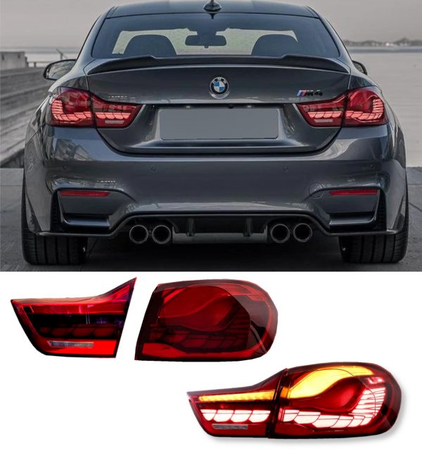 REAR DYNAMIC SEQUENTIAL INDICATOR DRAGON SCALE TAILLIGHT FOR BMW 4 SERIES M4 13+