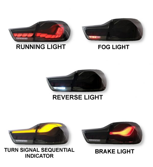 REAR DYNAMIC SEQUENTIAL INDICATOR DRAGON SCALE TAILLIGHT FOR BMW 4 SERIES M4 13+ - Image 3
