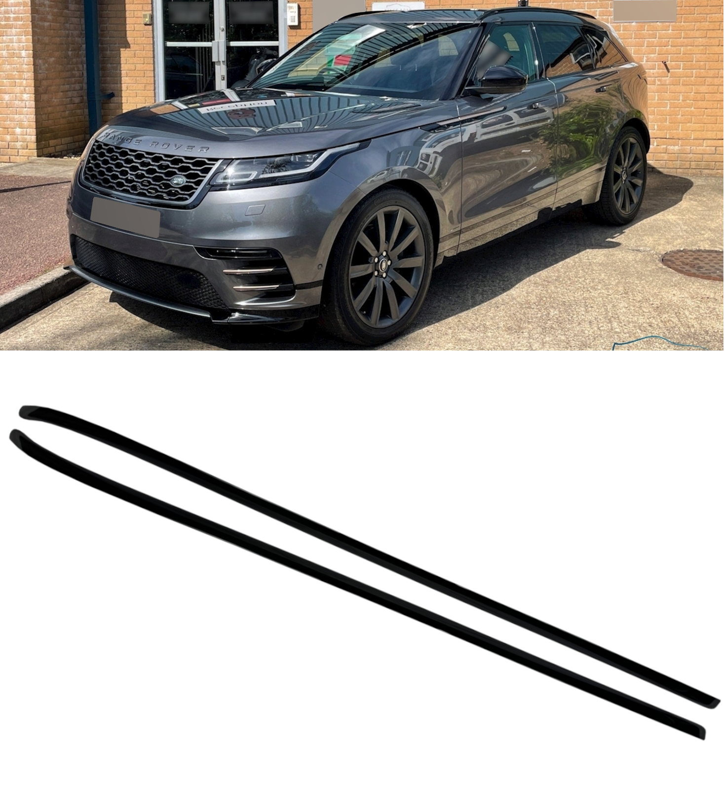 ALUMINIUM ROOF RAILS BARS GLOSS BLACK FOR RANGE ROVER VELAR L560 2017+