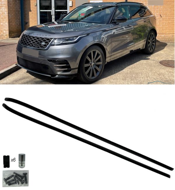 ALUMINIUM ROOF RAILS BARS GLOSS BLACK FOR RANGE ROVER VELAR L560 2017+