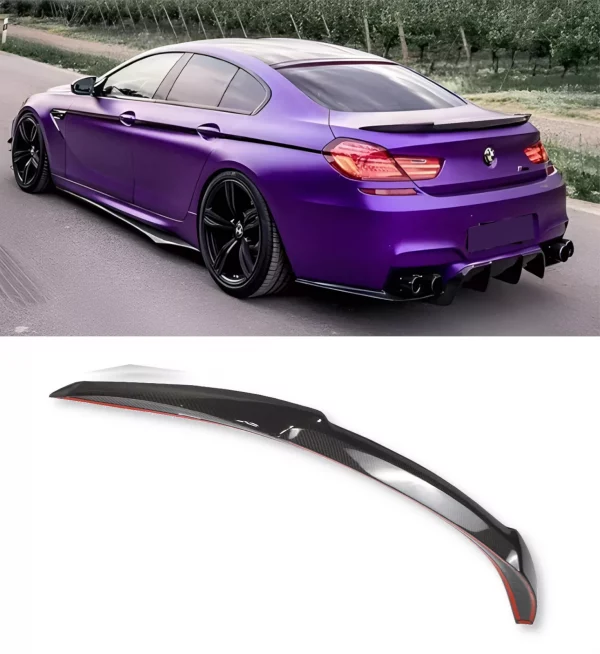 REAR BOOT SPOILER LIP V STYLE REAL CARBON FIBRE FOR BMW 6 SERIES F06 2011-2018