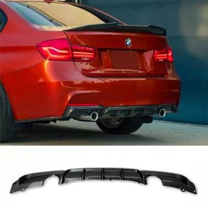 REAR DIFFUSER VALANCE M PERFORMANCE STYLE CARBON LOOK FOR BMW 3 SERIES F30 F31