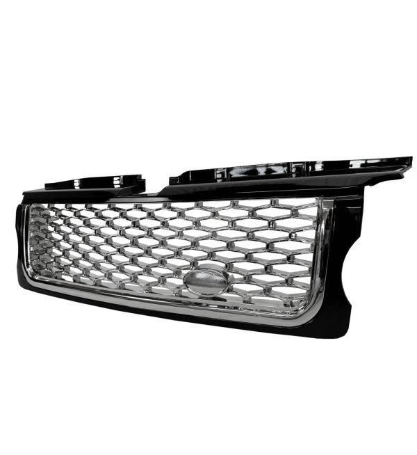 FRONT GRILLE GLOSS BLACK CHROME FOR RANGE ROVER SPORT L320 PRE-FACELIFT 2005-09 - Image 2