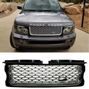 FRONT GRILLE GLOSS BLACK CHROME FOR RANGE ROVER SPORT L320 PRE-FACELIFT 2005-09