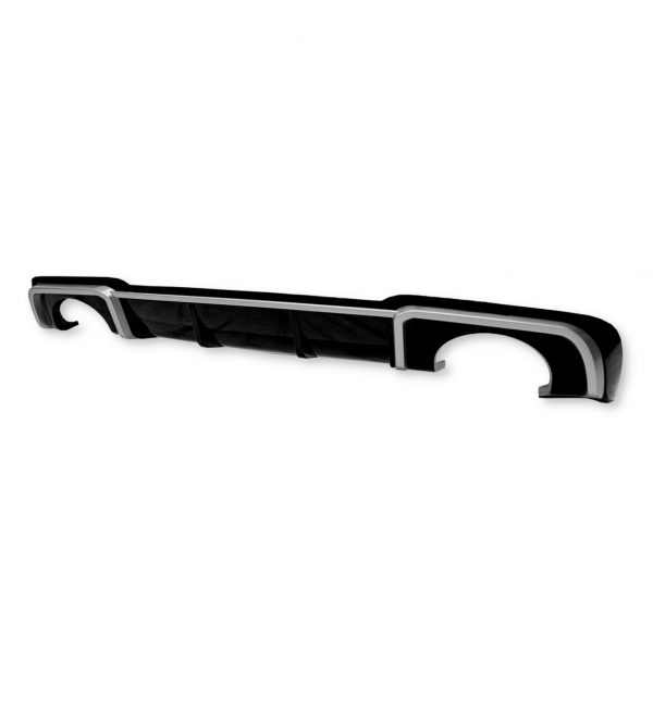 REAR DIFFUSER WITH SILVER TIPS RS3 STYLE GLOSS BLACK FOR AUDI A3 8V FACELIFT 17+ - Image 3