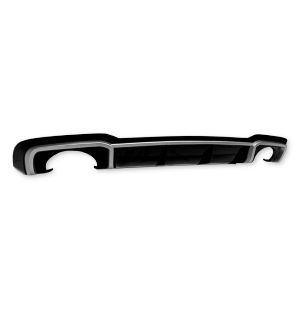REAR DIFFUSER WITH SILVER TIPS RS3 STYLE GLOSS BLACK FOR AUDI A3 8V FACELIFT 17+ - Image 3