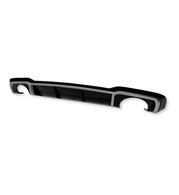 REAR DIFFUSER WITH SILVER TIPS RS3 STYLE GLOSS BLACK FOR AUDI A3 8V FACELIFT 17+ - Image 4