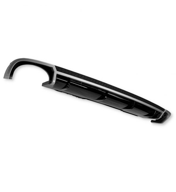REAR DIFFUSER AND SILVER TIPS RS4 STYLE GLOSS BLACK FOR AUDI A4 B9 SALOON PRE-FACELIFT 2016-2019 - Image 3
