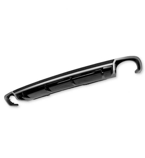 REAR DIFFUSER AND SILVER TIPS RS4 STYLE GLOSS BLACK FOR AUDI A4 B9 SALOON PRE-FACELIFT 2016-2019 - Image 4