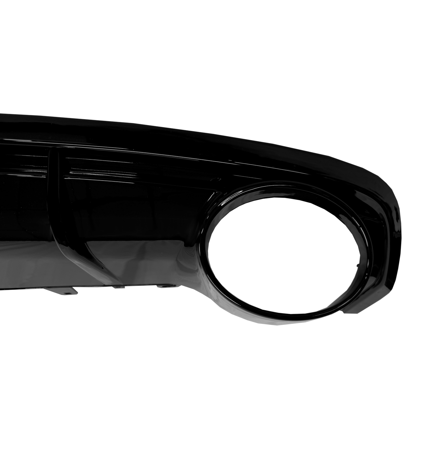 REAR DIFFUSER WITH SILVER TIPS RS6 STYLE GLOSS BLACK FOR AUDI A6 C7 FACELIFT - Image 4