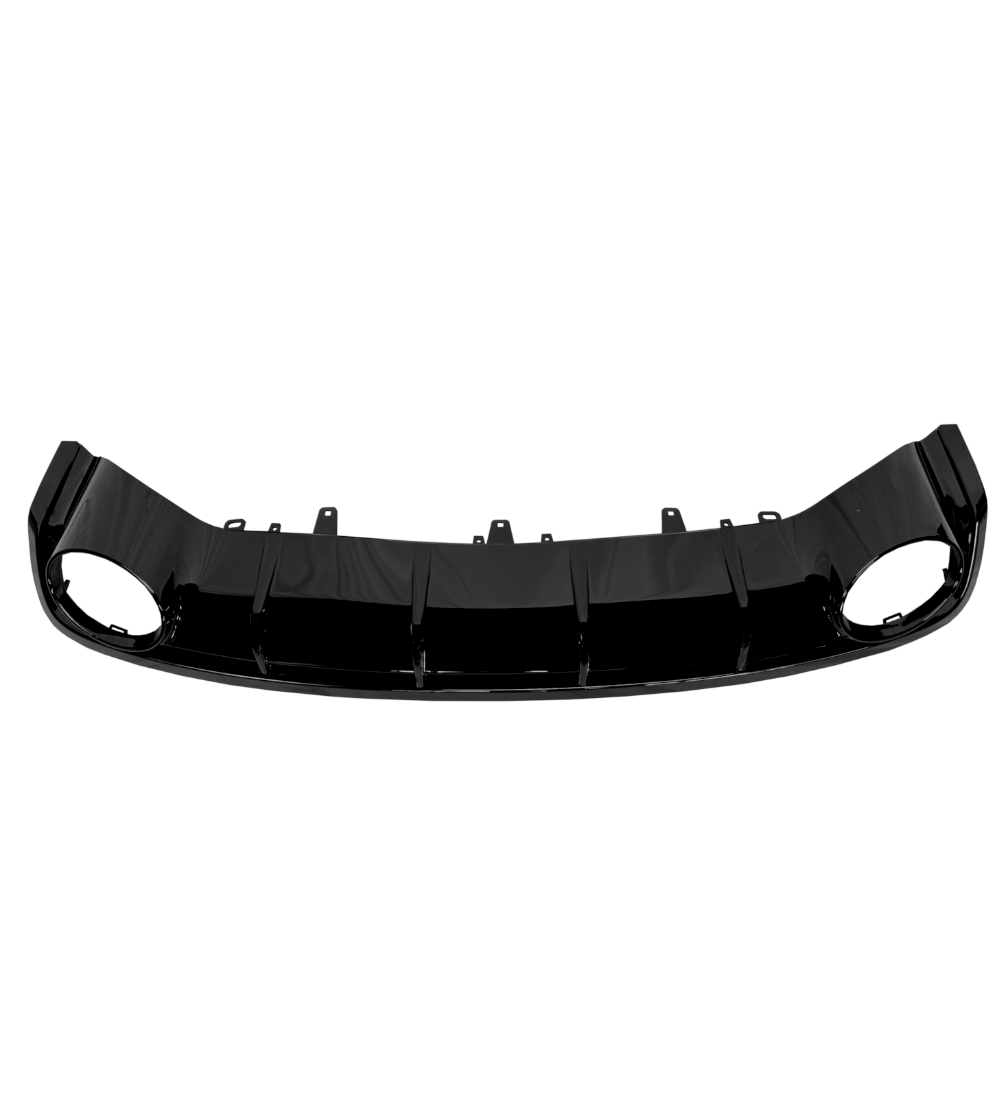 REAR DIFFUSER WITH SILVER TIPS RS6 STYLE GLOSS BLACK FOR AUDI A6 C7 FACELIFT - Image 5