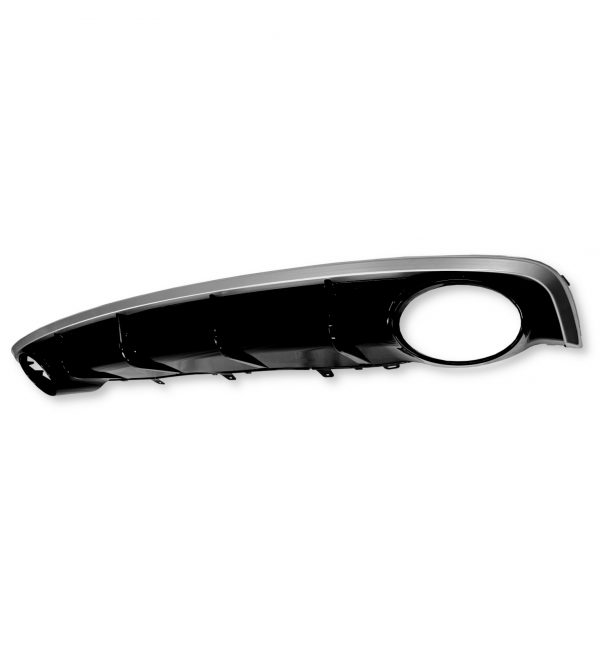 REAR DIFFUSER WITH SILVER TIPS RS7 STYLE GLOSS BLACK FOR AUDI A7 4G8 FACELIFT - Image 2