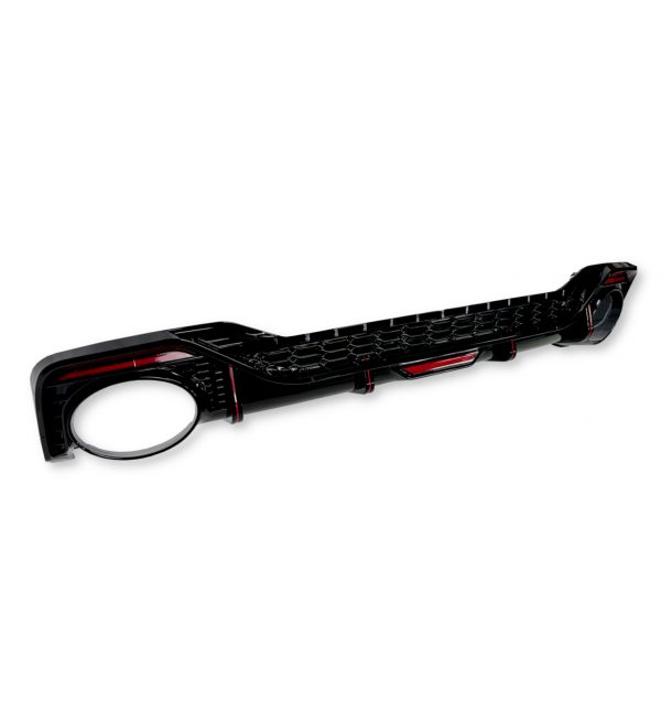 REAR DIFFUSER WITH BLACK TAIL PIPE TIPS RS5 STYLE GLOSS BLACK FOR AUDI A5 2020+ - Image 3