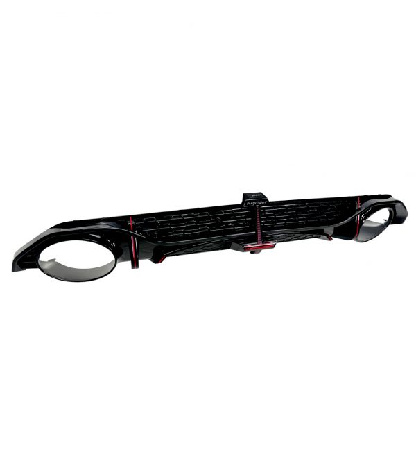 REAR DIFFUSER WITH BLACK TIPS RS3 STYLE GLOSS BLACK FOR AUDI A3 8Y SALOON 2021+ - Image 3