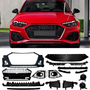 FRONT BUMPER GRILLE BODY KIT RS4 STYLE PRIMED FOR AUDI A4 B9 FACELIFT 2021+