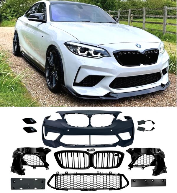 FRONT BUMPER BODY KIT FOR BMW 2 SERIES F22 F23 M2 COMPETITION LOOK PRIMED
