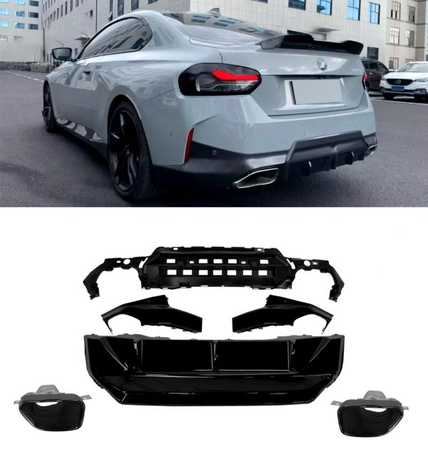 BODYKIT SPLITTER DIFFUSER SPOILER M PERFORMANCE BLACK FOR BMW 2 SERIES G42 COUPE - Image 2