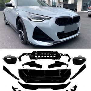 BODYKIT SPLITTER DIFFUSER SPOILER M PERFORMANCE BLACK FOR BMW 2 SERIES G42 COUPE