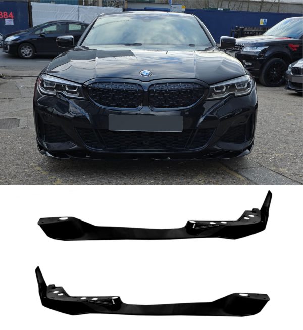 FRONT LIP SPLITTER GLOSS BLACK FOR BMW 3 SERIES G20 G21 LCI 2022+ - Image 2