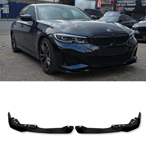 FRONT LIP SPLITTER GLOSS BLACK FOR BMW 3 SERIES G20 G21 LCI 2022+