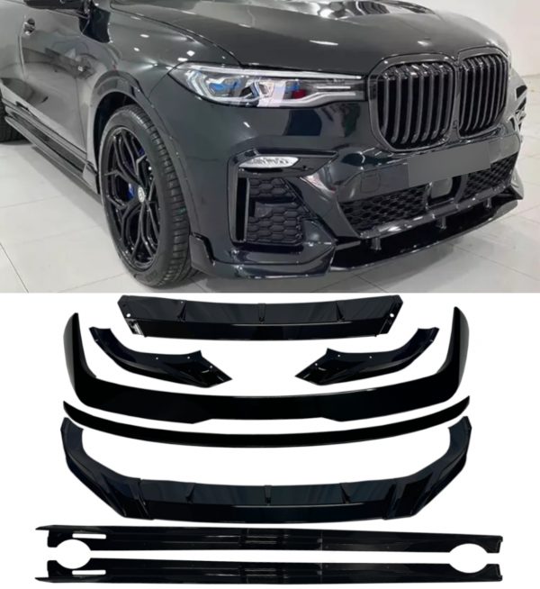 AERO BODY KIT SPLITTER SIDE SKIRTS SPOILER GLOSS BLACK FOR BMW X7 G07 LCI 2023+
