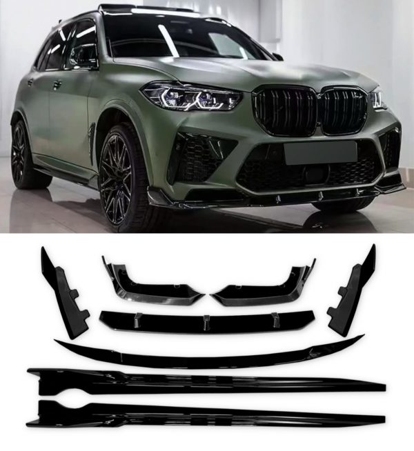 AERO BODY KIT SPLITTER SPOILER SIDE SKIRTS GLOSS BLACK FOR BMW X5M F95 2019+
