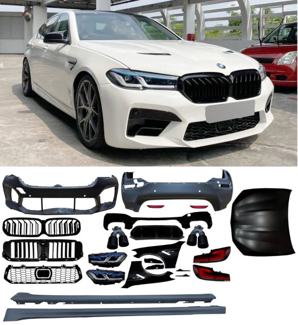 BMW 5 SERIES G30 2017+ TO F90 M5 LCI CONVERSION KIT PRIMED BUMPERS WINGS BONNET