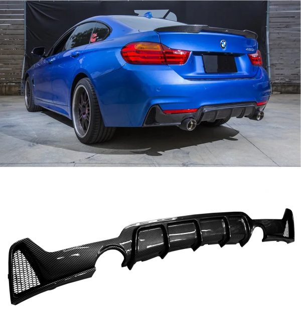 REAR DIFFUSER M PERDORMANCE 440i STYLE CARBON LOOK FOR BMW 4 SERIES F32 F33 F36 - Image 2