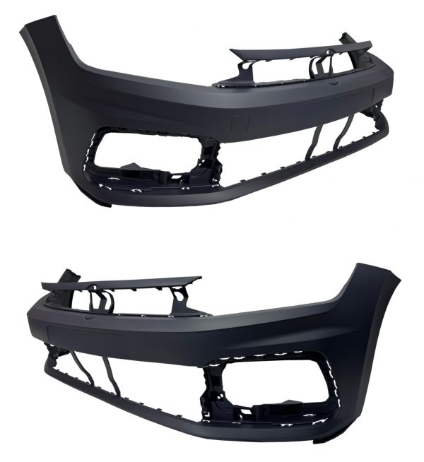 FRONT & REAR BUMPER WITH SIDE SKIRTS GTI LOOK PRIMED FOR VW POLO 2018+ - Image 2