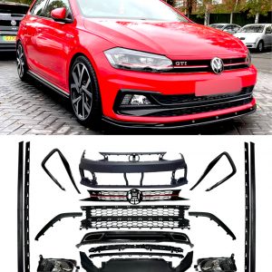 FRONT & REAR BUMPER WITH SIDE SKIRTS GTI LOOK PRIMED FOR VW POLO 2018+