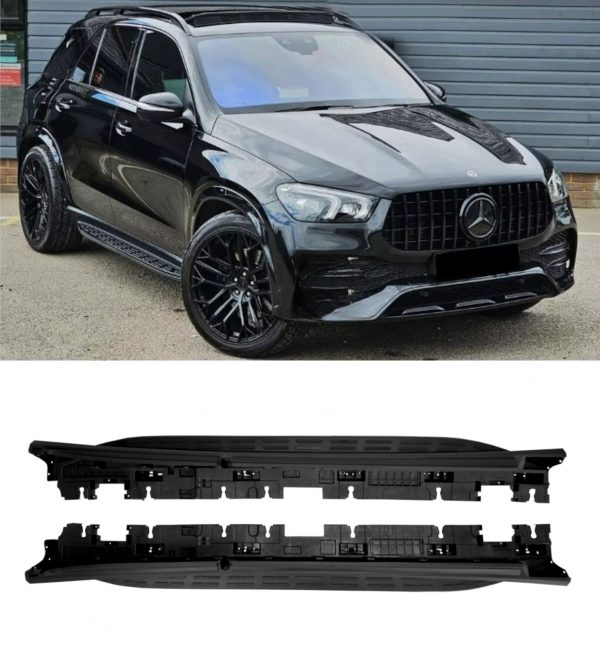 SIDE STEPS RUNNING BOARDS BLACK FOR MERCEDES GLE SUV W167 FACELIFT 2019+