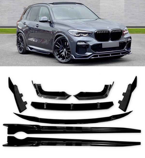 AERO BODY KIT SPLITTER SPOILER SIDE SKIRTS GLOSS BLACK FOR BMW X5M F95 2019+