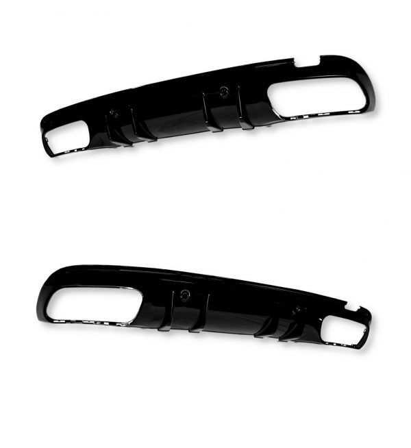 REAR DIFFUSER BLACK TIPS C63S STYLE GLOSS BLACK FOR MERCEDES C CLASS SALOON W205 - Image 2