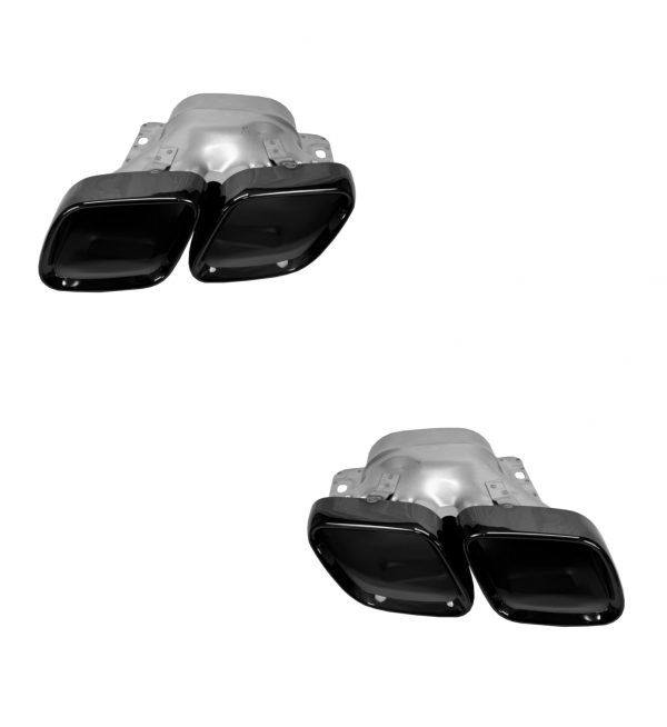REAR DIFFUSER BLACK TIPS C63S STYLE GLOSS BLACK FOR MERCEDES C CLASS SALOON W205 - Image 4