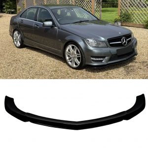 FRONT LIP SPLITTER GLOSS BLACK FOR MERCEDES C CLASS W204 SALOON FACELIFT AMG