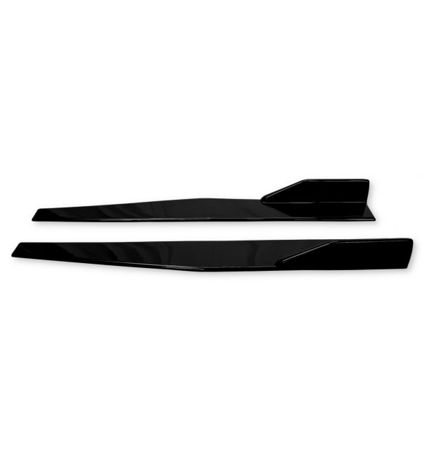 UNIVERSAL SIDE SKIRT EXTENSION BLADES SPLITTER SPOILER 86CM GLOSS BLACK - Image 2