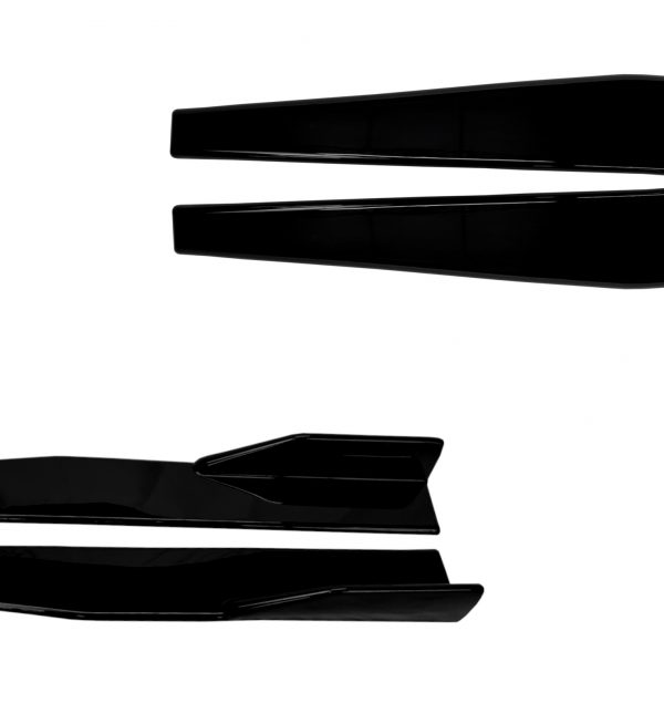 UNIVERSAL SIDE SKIRT EXTENSION BLADES SPLITTER SPOILER 86CM GLOSS BLACK - Image 3