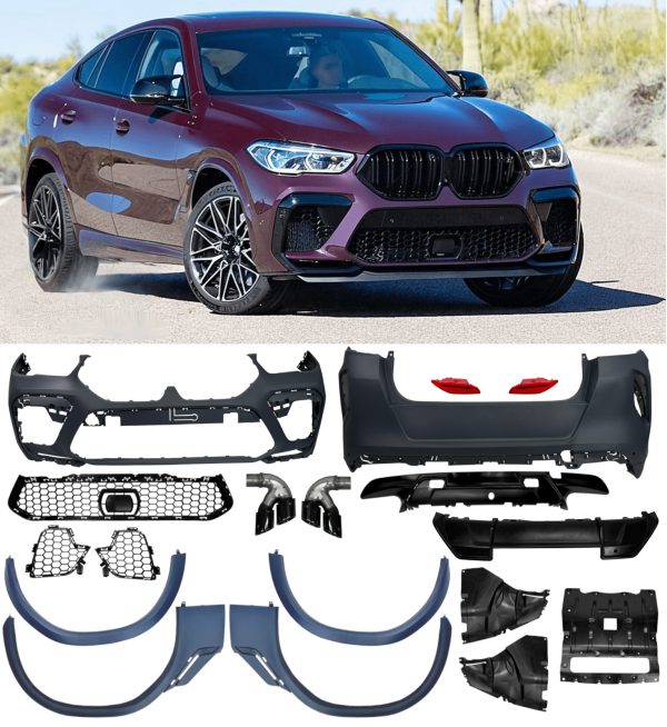 BMW X6 G06 TO X6M F96 CONVERSION KIT PRIMED BUMPERS DIFFUSER WHEEL ARCHES