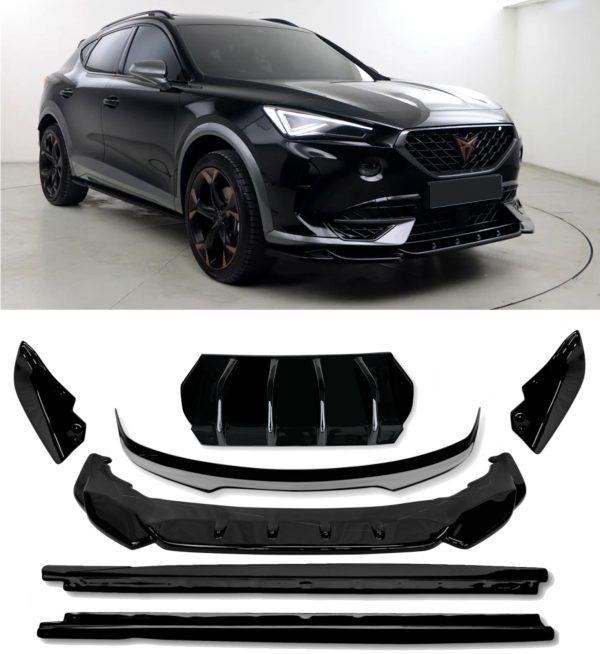 AERO BODY KIT SPLITTER DIFFUSER SIDE SKIRTS GLOSS BLACK FOR CUPRA FORMENTOR 20+