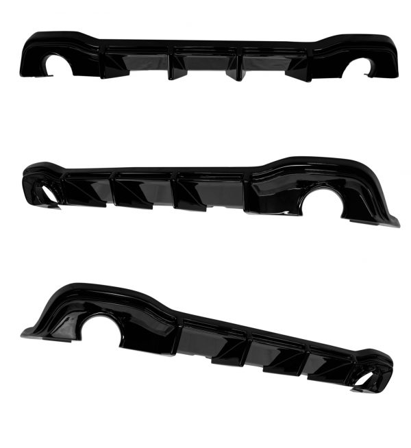 REAR DIFFUSER WITH SIDE SPLITTER GLOSS BLACK FOR VW GOLF MK8 GTI GTD GTE 2020+ - Image 2