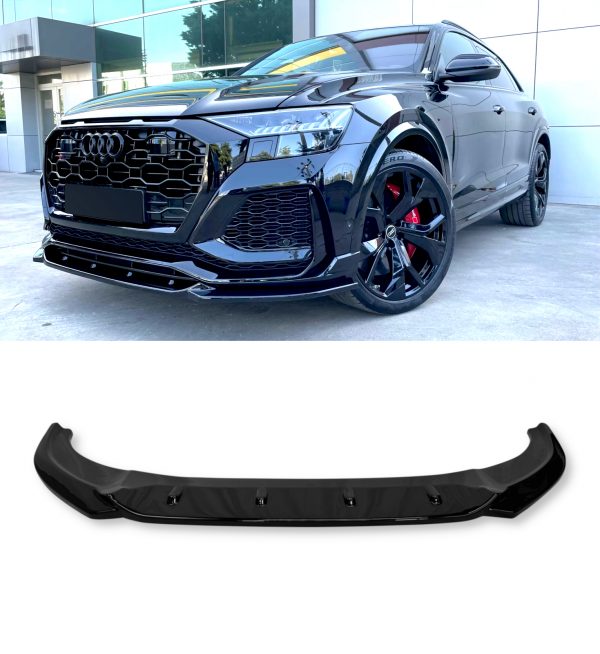 FRONT SPLITTER LIP SPOILER GLOSS BLACK FOR AUDI RSQ8 MK1 2019+