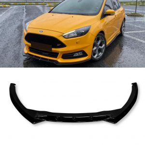 FRONT SPLITTER LIP SPOILER GLOSS BLACK FOR FORD FOCUS ST MK3.5 FACELIFT 2015-2018