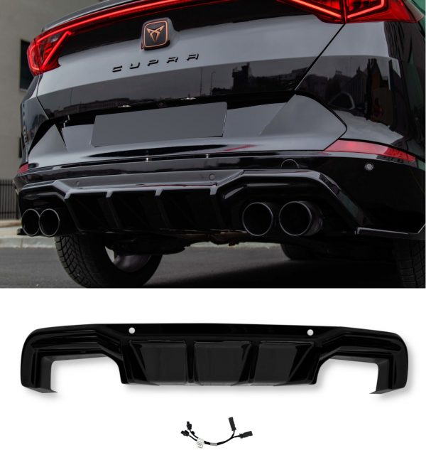 REAR DIFFUSER VALANCE VERSION 2 GLOSS BLACK FOR CUPRA FORMENTOR 2020+