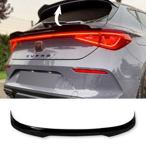 REAR ROOF SPOILER WINGS GLOSS BLACK FOR CUPRA LEON AND SEAT LEON FR MK4 2020+