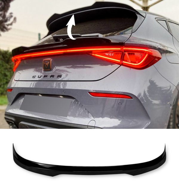REAR ROOF SPOILER WINGS GLOSS BLACK FOR CUPRA LEON AND SEAT LEON FR MK4 2020+