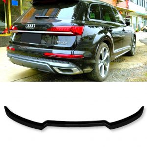 REAR SPOILER WINGS GLOSS BLACK FOR AUDI Q7 S-LINE AND SQ7 MK2 2016-2024