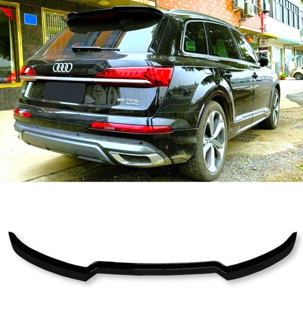 REAR SPOILER WINGS GLOSS BLACK FOR AUDI Q7 S-LINE AND SQ7 MK2 2016-2024