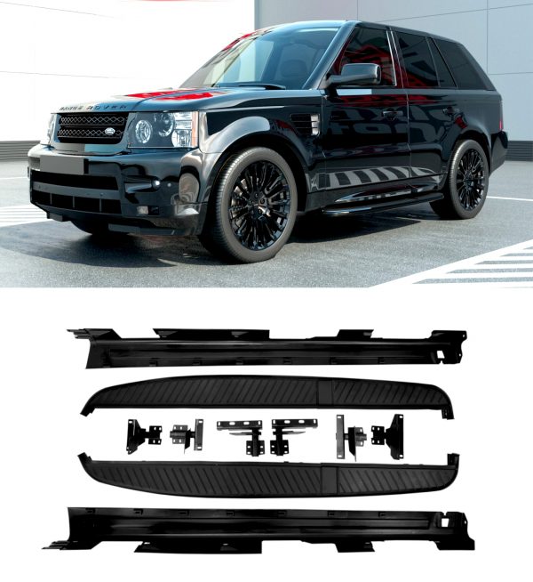 SIDE STEPS RUNNING BOARDS GLOSS BLACK FOR RANGE ROVER SPORT L320 2005-2013